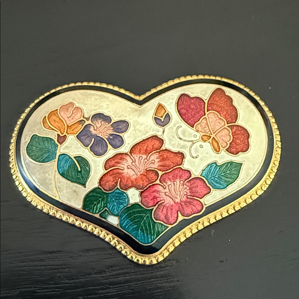 WOMENS FLORAL CLOISENNE HEART GOLD BELT